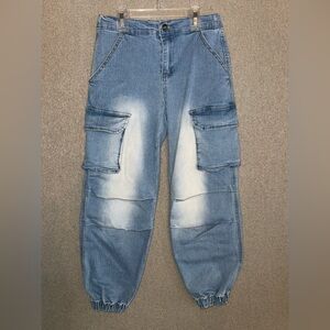 Forever 21 Kids size 7/8 Blue Cargo Joggers